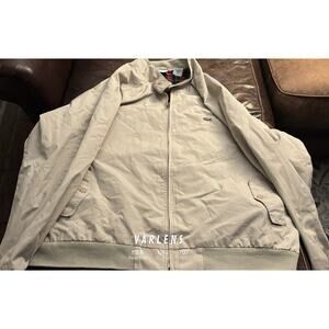 MENS *VINTAGE* IZOD LACOSTE Plaid Lined Full Zip khaki Jacket - XXL 2XL